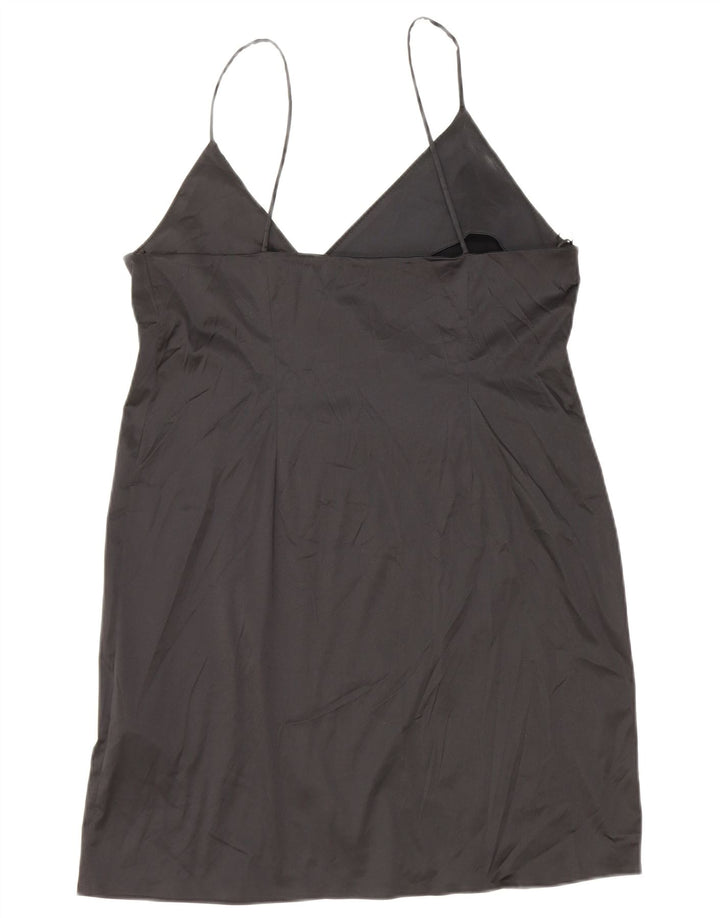 ZARA Womens Short Wrap Slip Dress UK 12 Medium Black Polyester