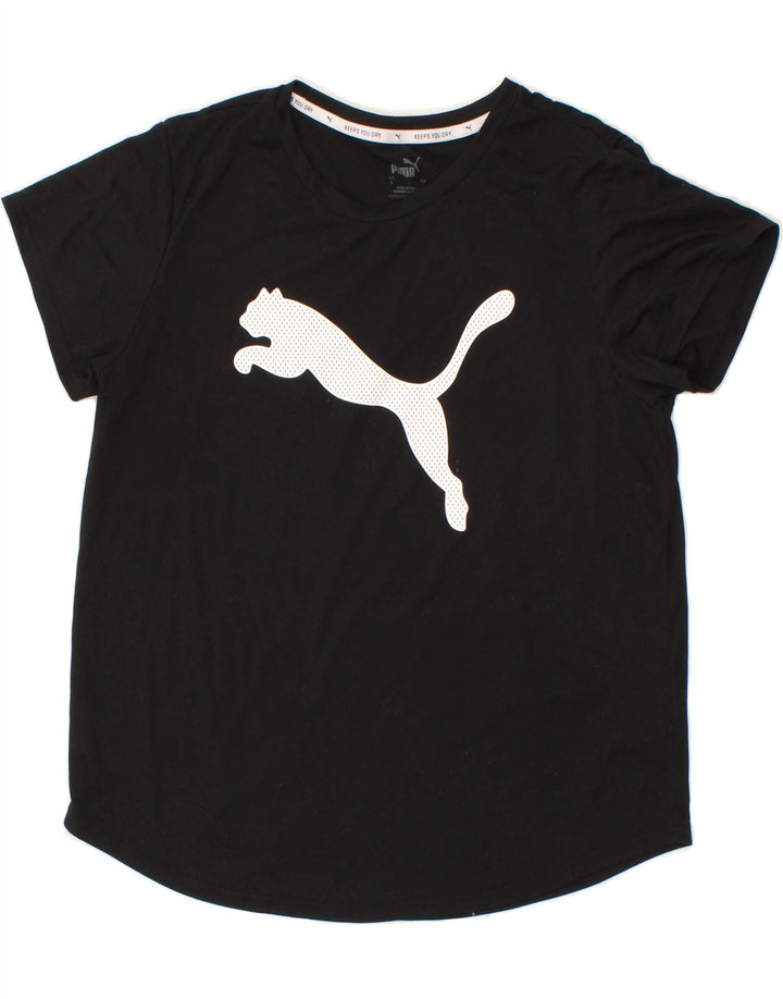 PUMA Womens Graphic T-Shirt Top UK 16 Large Black Polyester Vintage Puma and Second-Hand Puma from Messina Hembry 