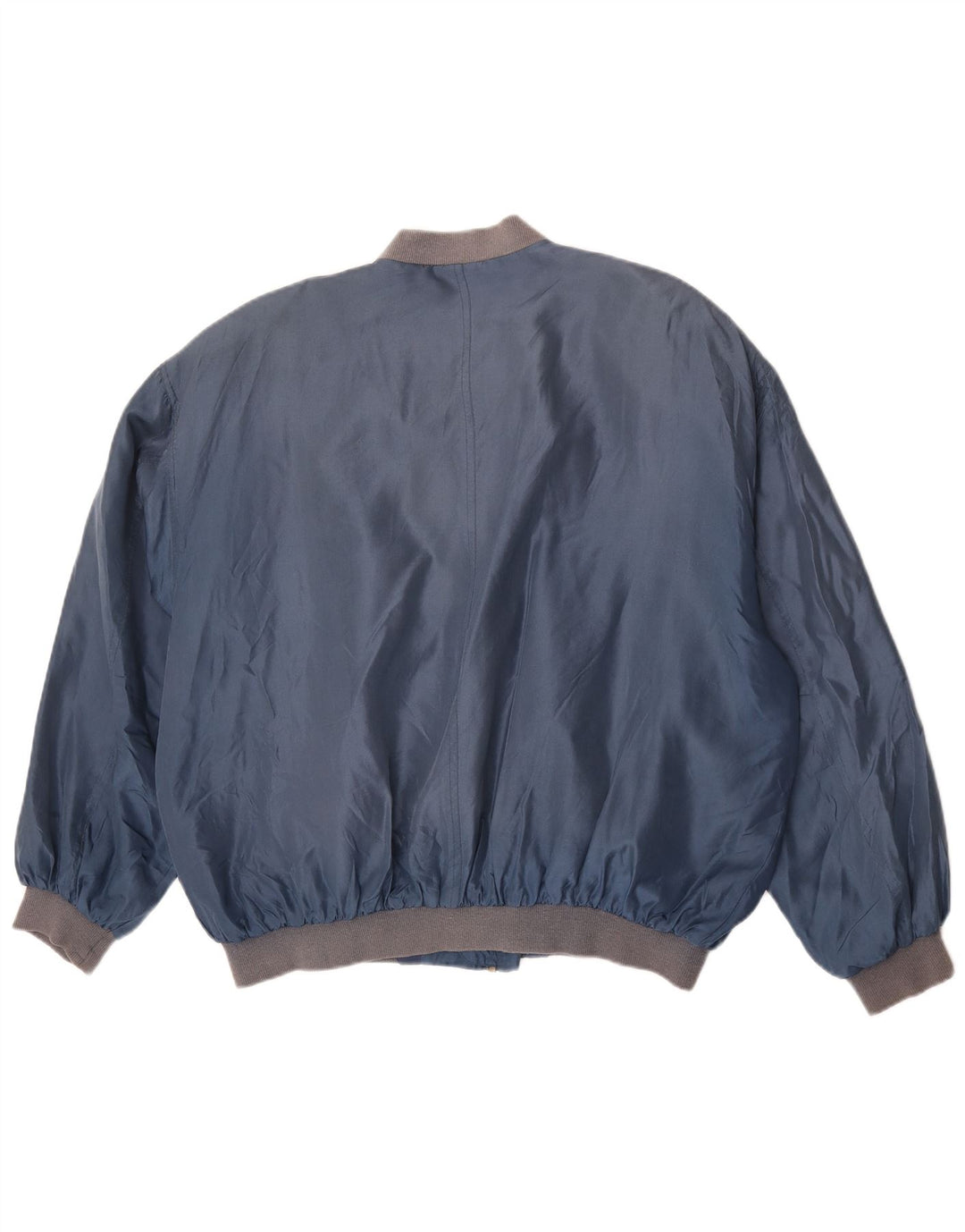 Giubbotto bomber vintage da uomo UK 42 XL in seta blu