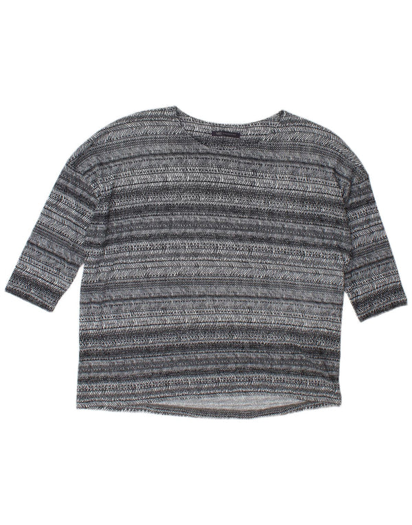 Marks & Spencer Top supradimensionat pentru femei cu mâneci 3/4 UK 18 XL, gri cu dungi