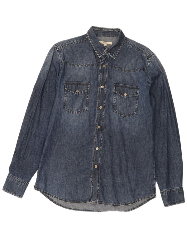 SIVIGLIA Mens Denim Shirt Small Blue Cotton