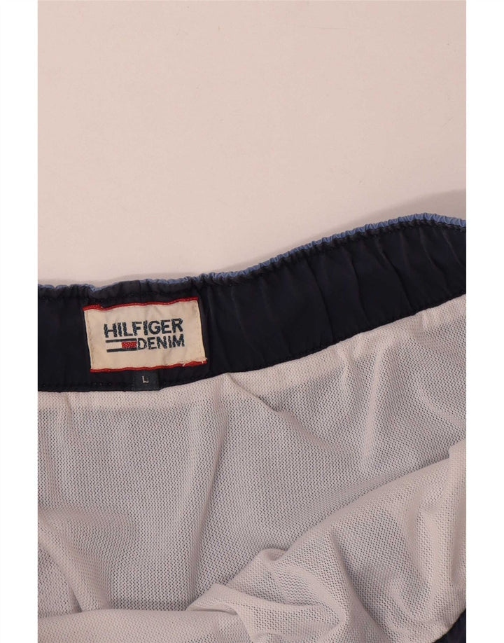 Pantaloncini da bagno grafici da uomo Tommy Hilfiger grandi in poliestere blu