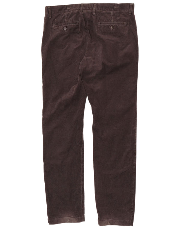 Marks & Spencer Mens Blue Harbour Straight Corduroy Trousers W36 L33 Grey