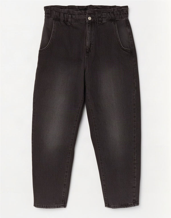 Zara Jean court taille haute fuselé pour femme EU 36 XS W26 L24 coton noir