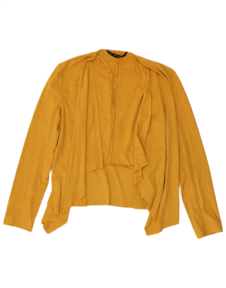 Zara Womens Cardigan Top UK 10 Small Yellow Polyester