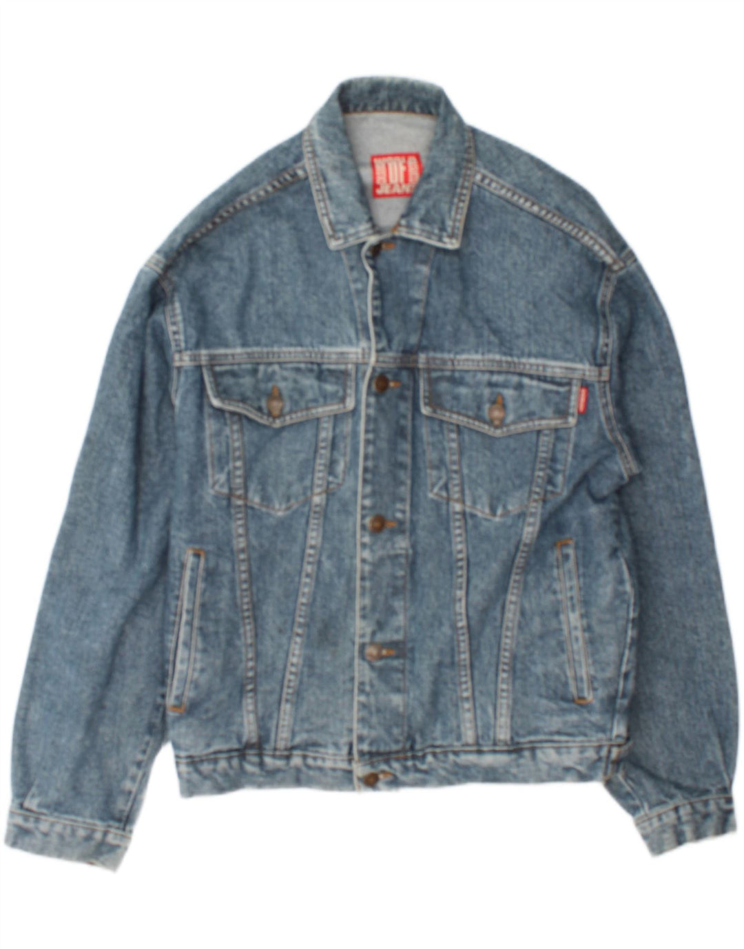 Casucci Mens Denim Jacket UK 38 Medium Blue Cotton