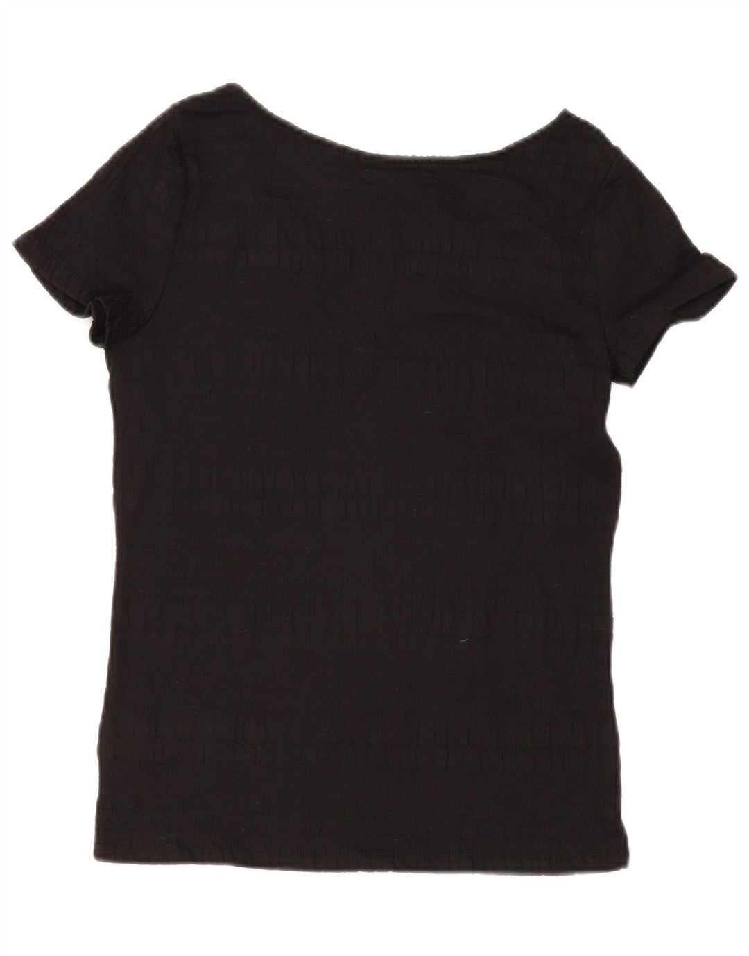 RALPH LAUREN Womens Blouse Top UK 12 Medium Black Cotton