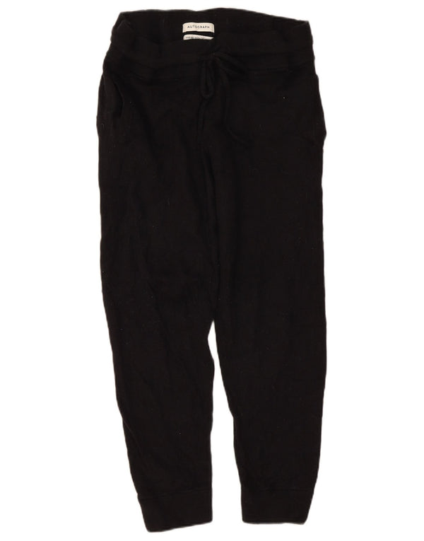 Marks & Spencer Womens Knit Joggers Casual Trousers Large W32 L26 Black
