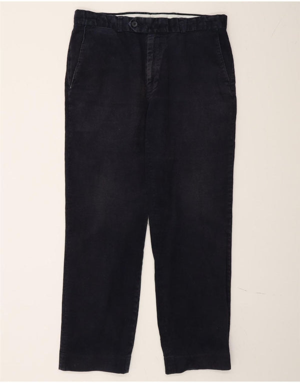 Pantaloni dritti da uomo in velluto a coste James Pringle W34 L29 cotone blu navy