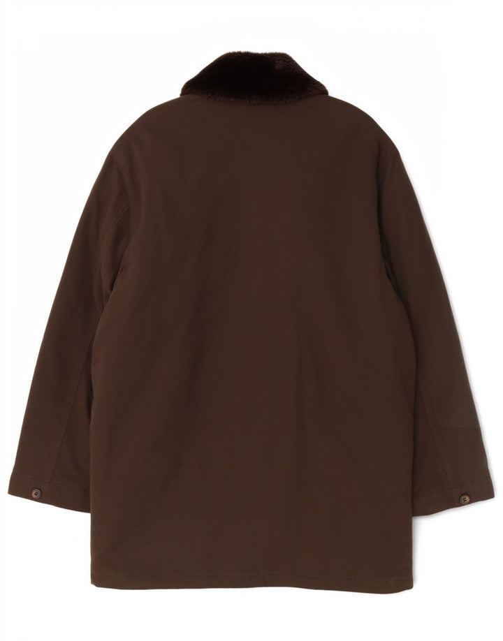 Blu Nauta Womens Overcoat UK 40 Large Brown Cotton