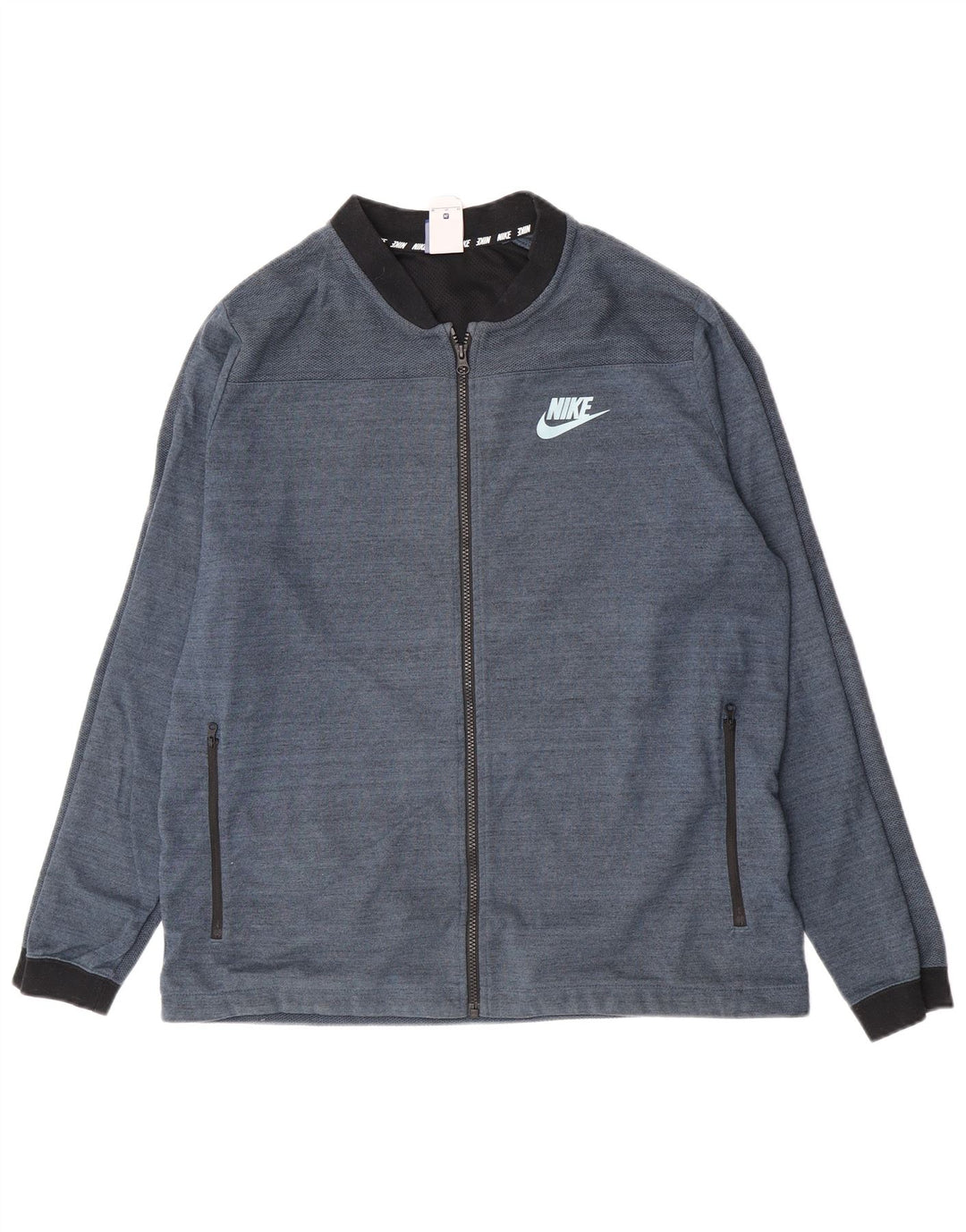 Nike Mens Tracksuit Top Jacket XL Blue Flecked Cotton