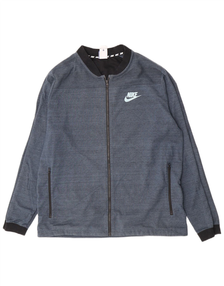 Nike Mens Tracksuit Top Jacket XL Blue Flecked Cotton