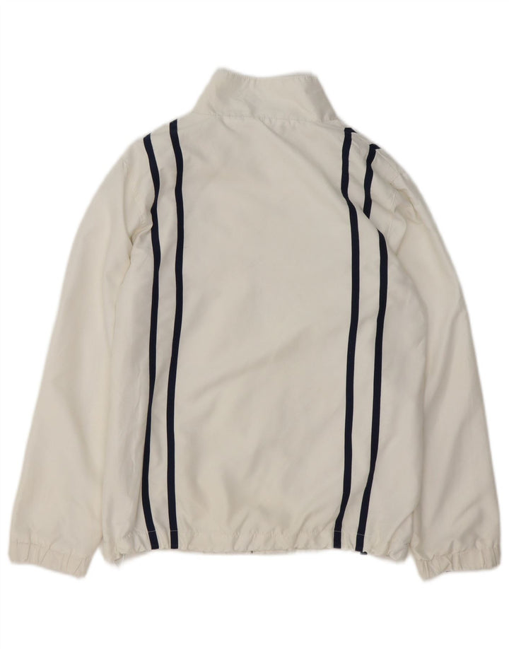 FILA Boys White Line Chándal Top Chaqueta 8-9 Años Blanco Poliéster