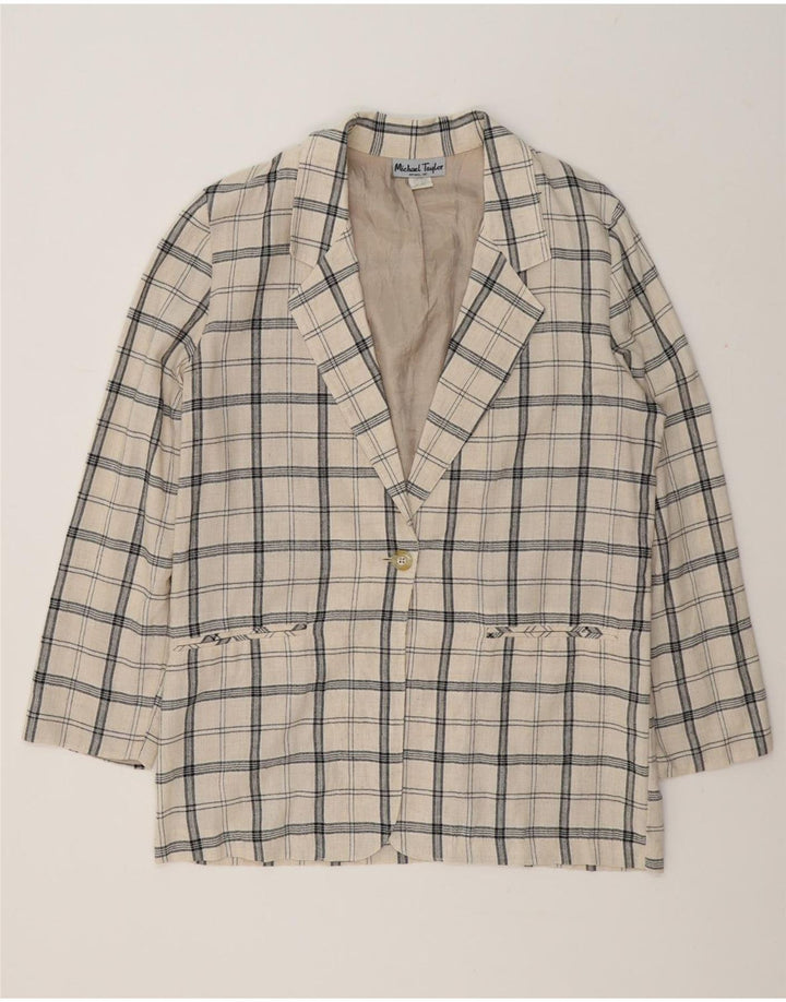 Michael Taylor Damen übergroße Longline-Blazerjacke UK 16 Large Beige