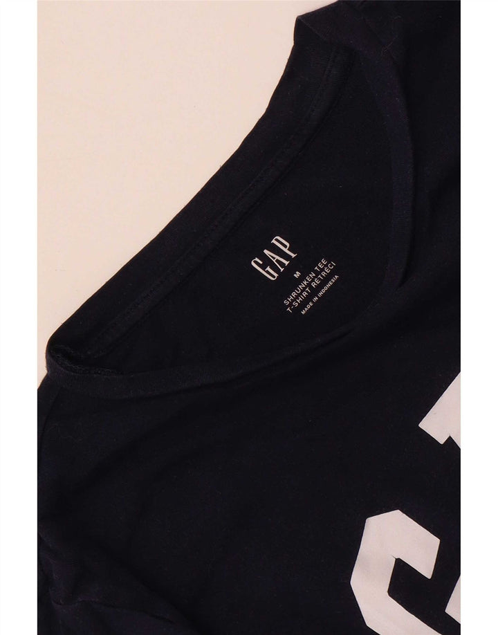 Gap Womens Graphic Top Long Sleeve UK 14 Medium Navy Blue