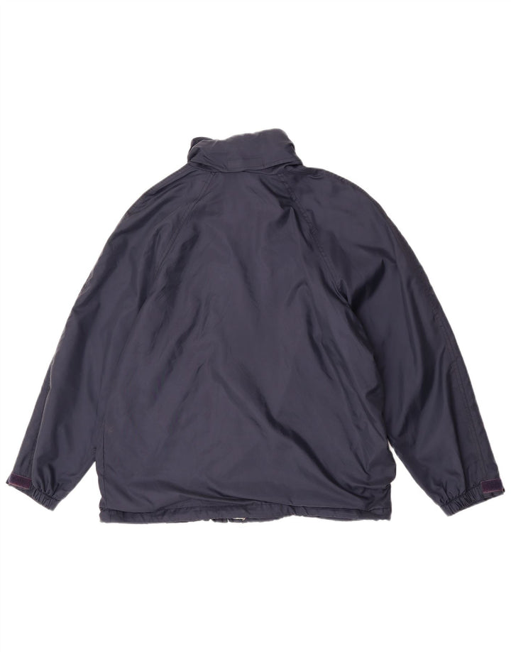 K-Way Womens Hooded Windbreaker Jacket UK 14 Medium Navy Blue
