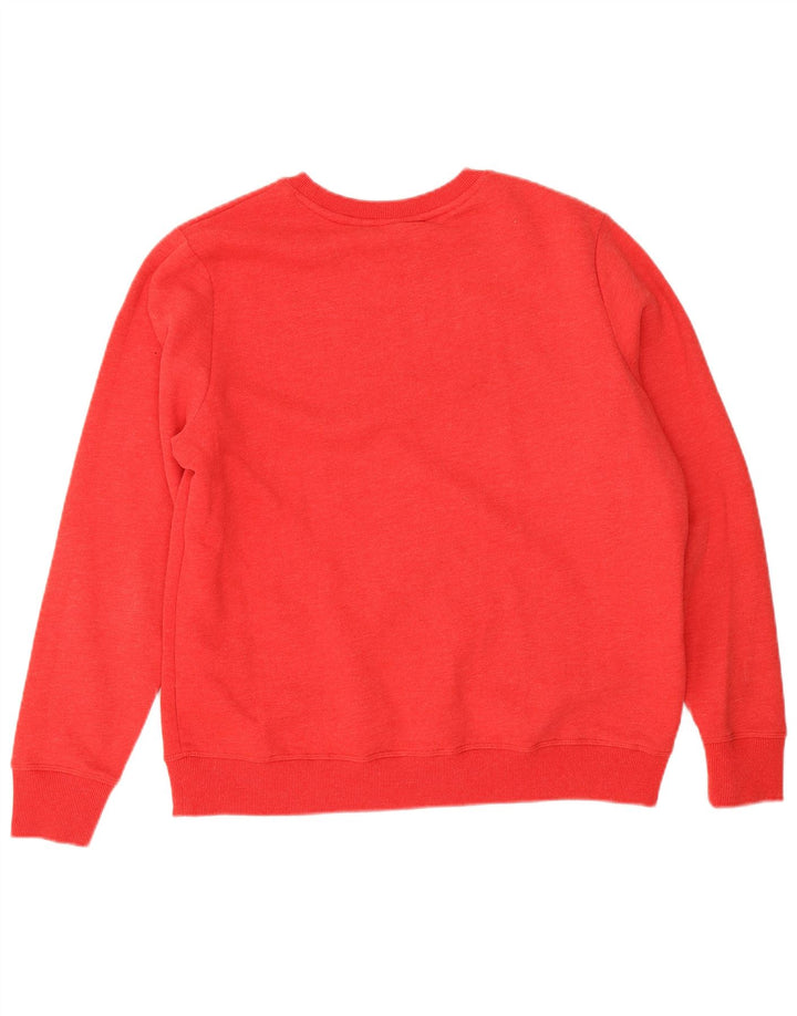 Superdry Womens Oversized Sweatshirt Jumper UK 14 Large Red Cotton