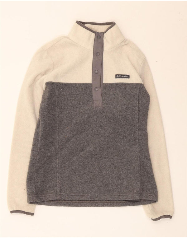 Columbia Ženski džemper od flisa s dugmadima i ovratnikom UK 10 Small Gray Colourblock