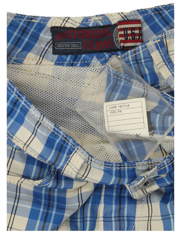 Roy Rogers Womens Casual Shorts IT 44 Medium W30  Blue Check Polyamide