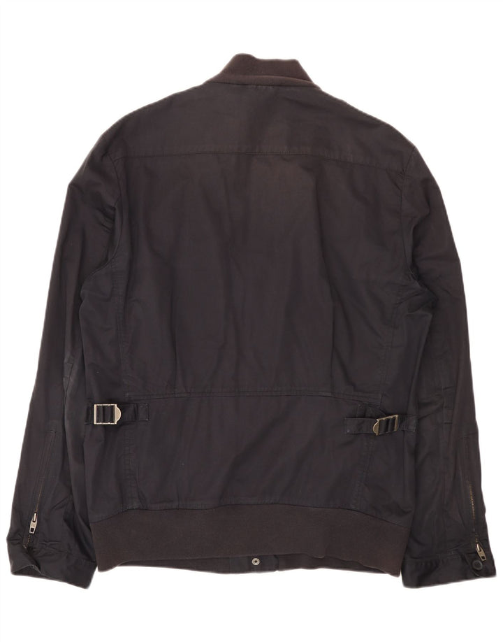 French Connection Mens Bomber Jacket UK 40 Large Navy Blue Cotton