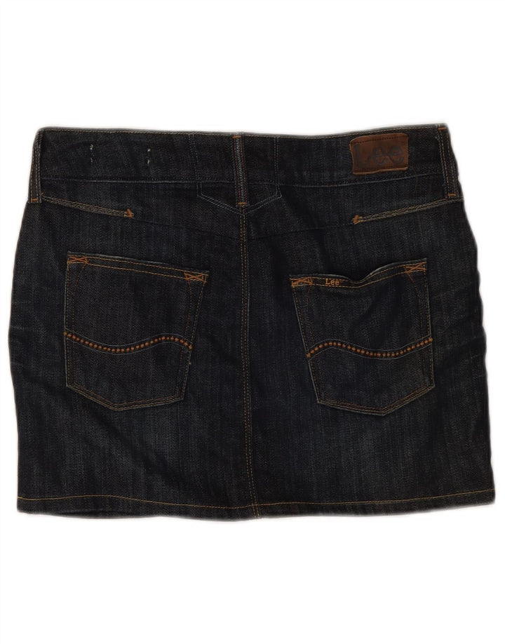 Lee Womens Mini Denim Skirt Small W30 Navy Blue Cotton