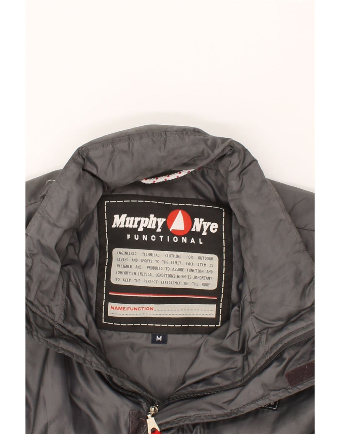 MURPHY & NYE Mens Padded Jacket UK 38 Medium Grey Polyamide Vintage Murphy & Nye and Second-Hand Murphy & Nye from Messina Hembry 