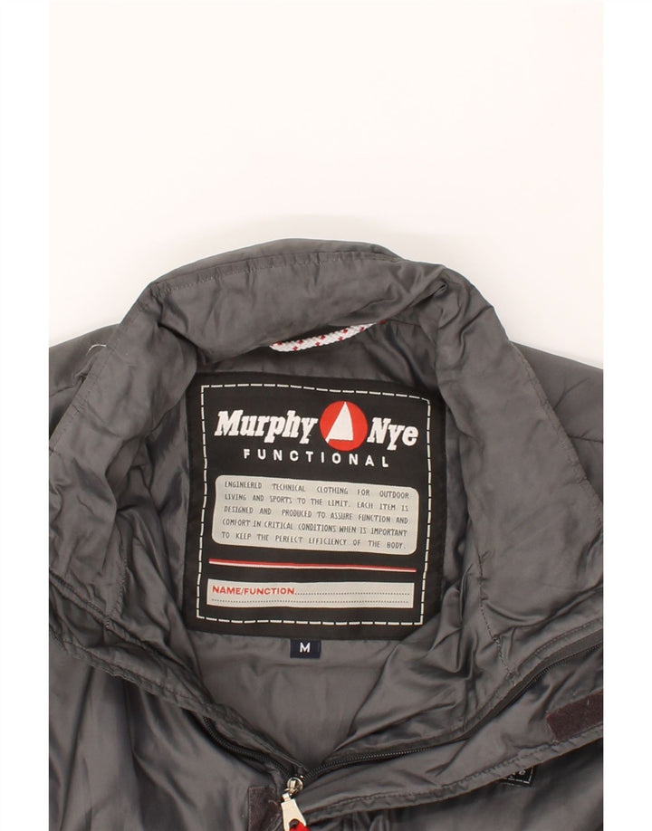 MURPHY & NYE Mens Padded Jacket UK 38 Medium Grey Polyamide Vintage Murphy & Nye and Second-Hand Murphy & Nye from Messina Hembry 