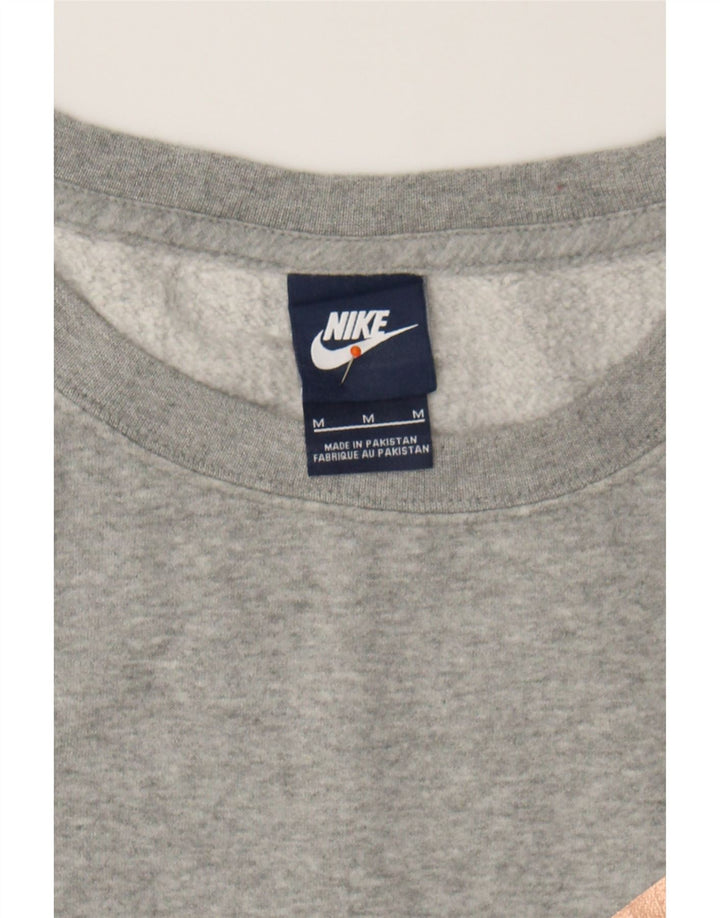 NIKE Womens Graphic Sweatshirt Jumper UK 14 Medium Grey Cotton Vintage Nike and Second-Hand Nike from Messina Hembry 