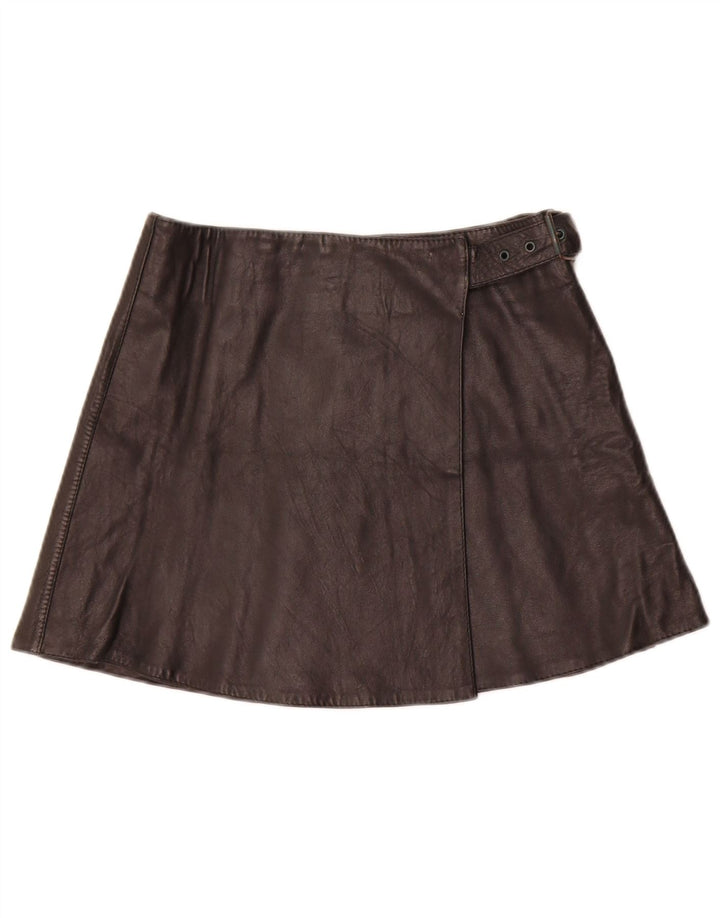 Please Womens Mini Leather Skirt W28 Medium Black