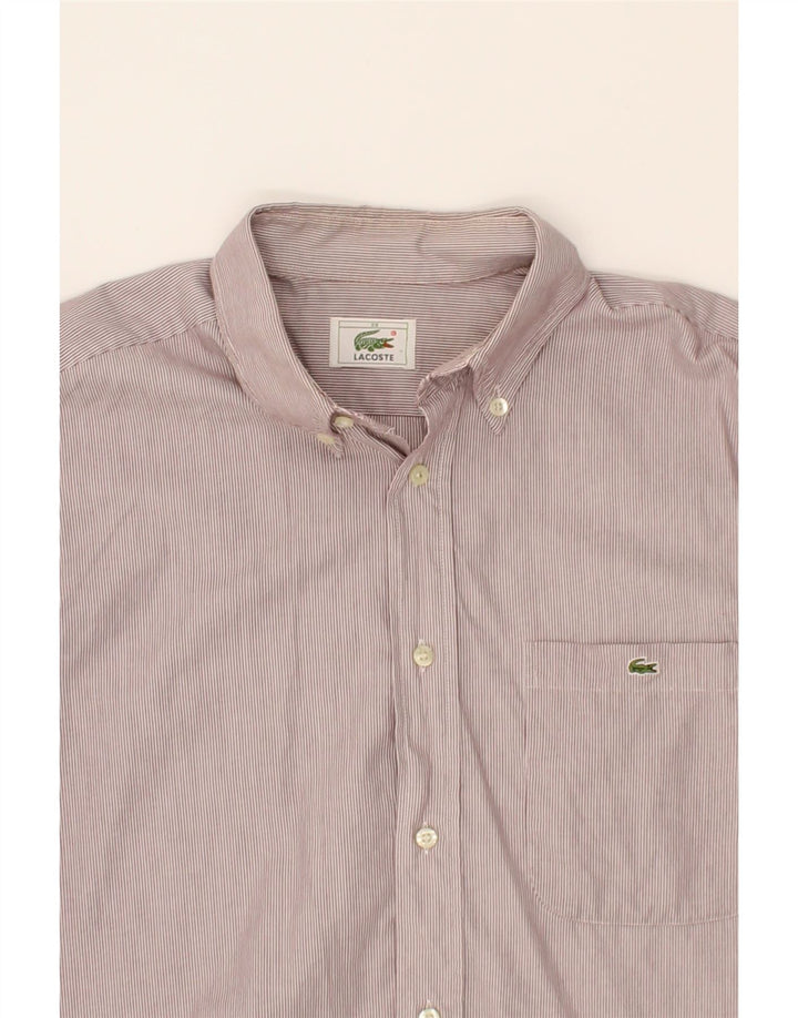 LACOSTE Mens Shirt Size 39 Medium Pink Pinstripe Cotton Vintage Lacoste and Second-Hand Lacoste from Messina Hembry 