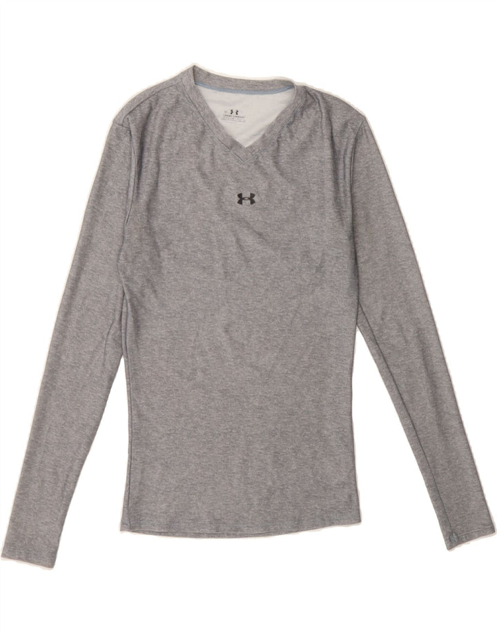 UNDER ARMOUR Womens Top Long Sleeve UK 8 Small Grey Polyester Vintage Under Armour and Second-Hand Under Armour from Messina Hembry 