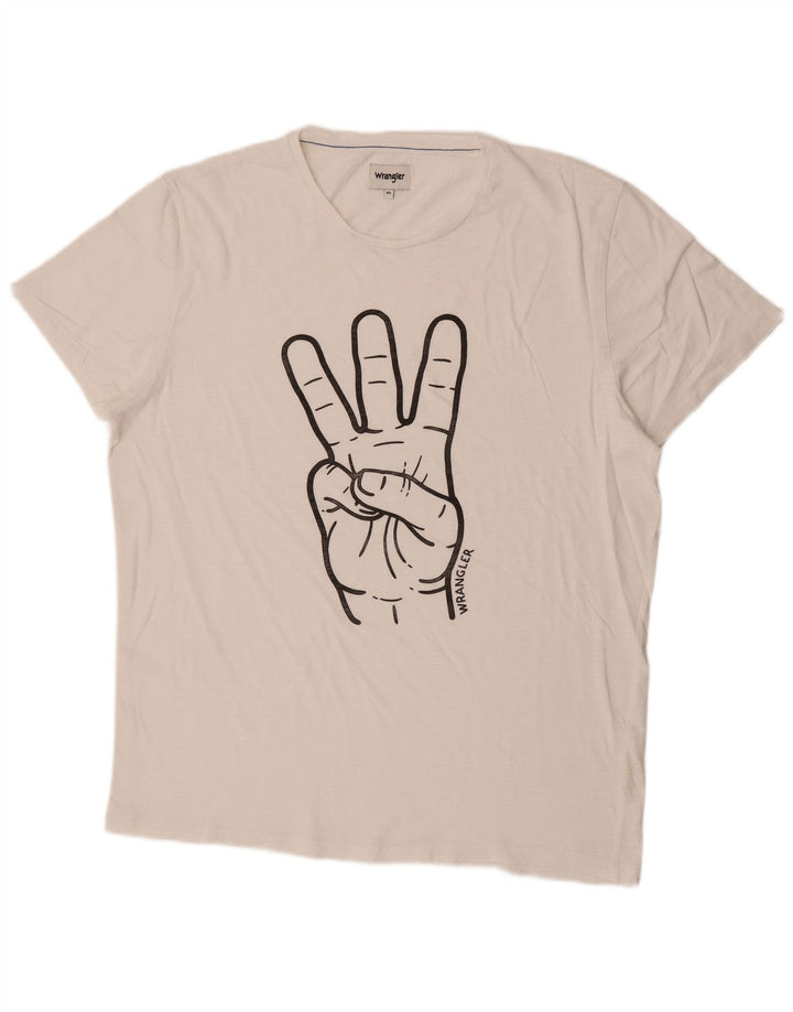WRANGLER Mens Graphic T-Shirt Top XL White
