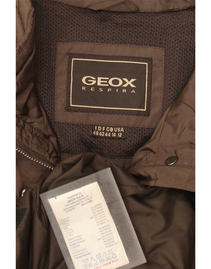 Geox Womens Utility Jacket UK 14 Large Brown Polyester
