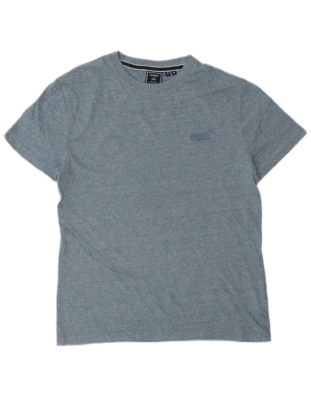 SUPERDRY Męski T-shirt Top Średni Niebieski Bawełniany
