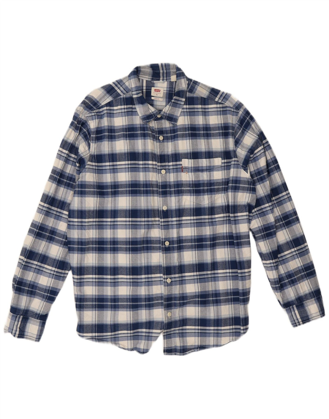 Levi's Mens Standard Flannel Shirt XL Blue Check Cotton