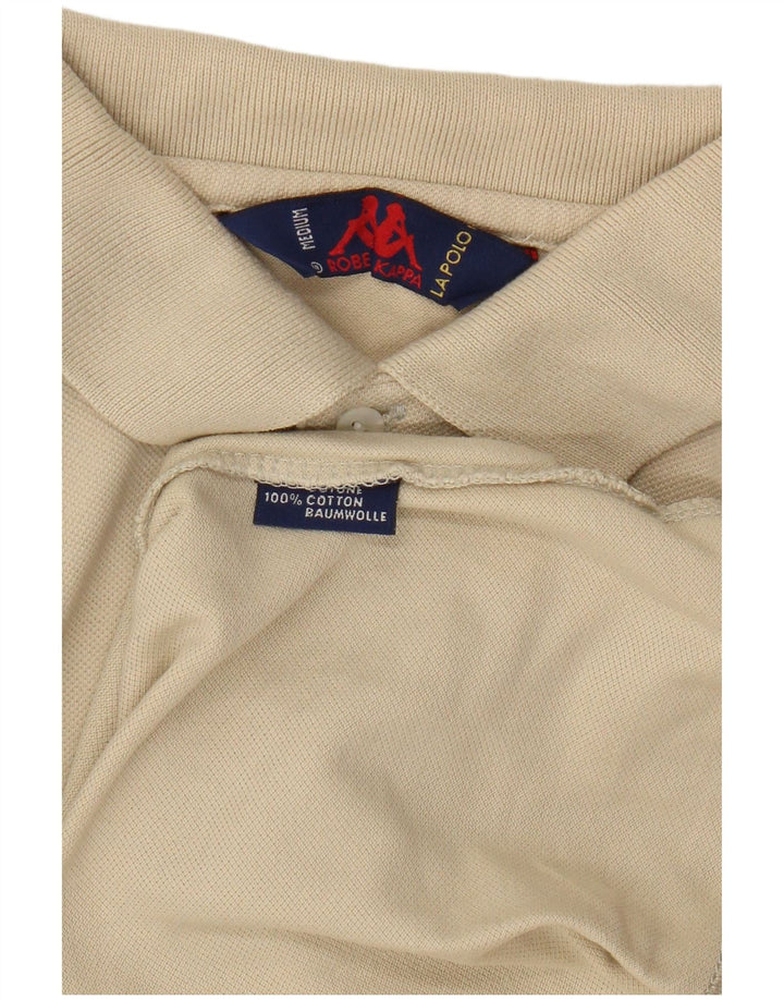 Kappa Mens Long Sleeve Polo Shirt Medium Beige Cotton