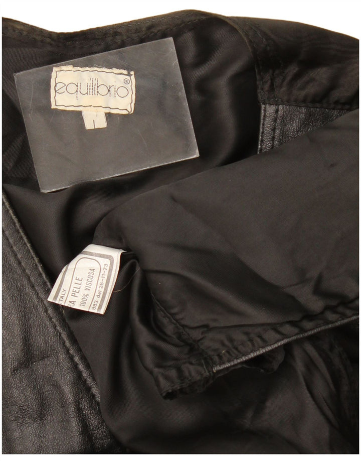 Vintage Herren Lederweste Großes schwarzes Leder