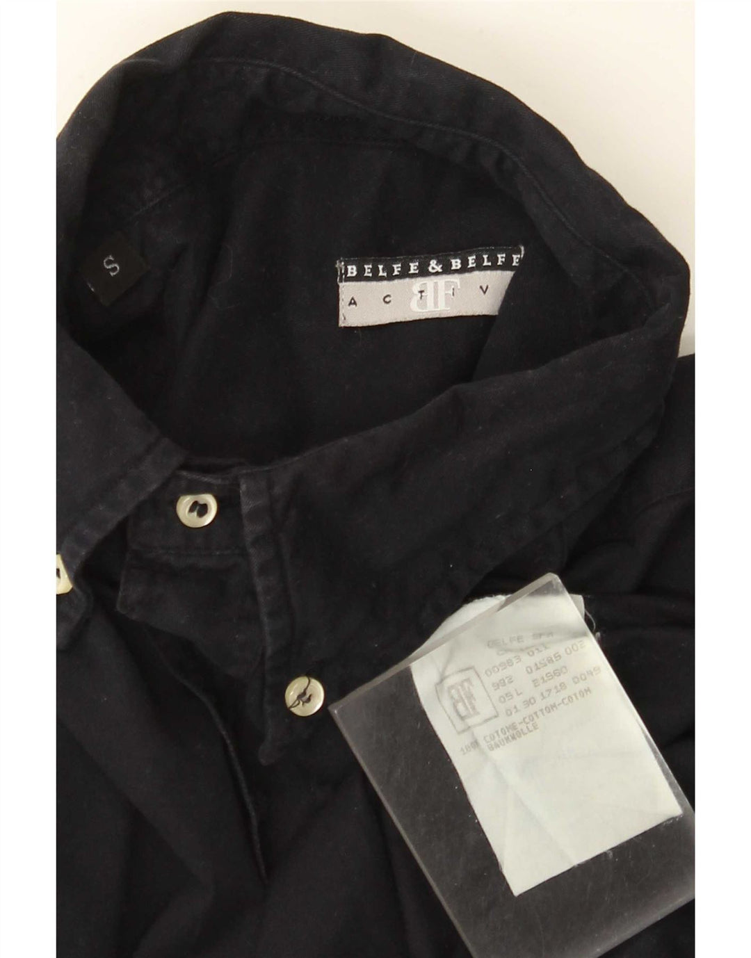 Belfe & Mens Shirt Small Azul Marino Algodón