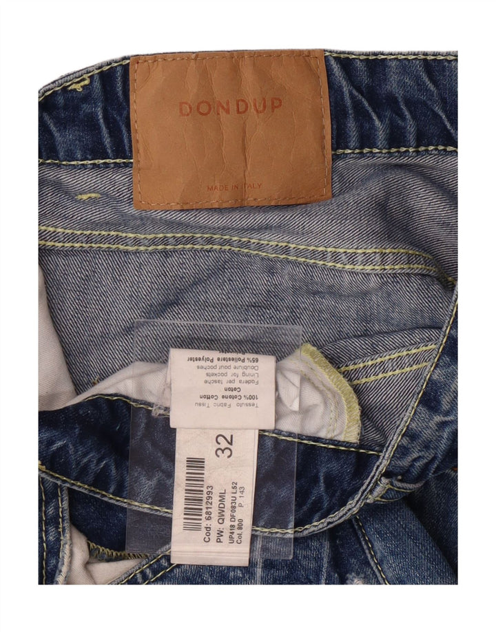 DONDUP Mens Distressed Denim Shorts W32 Medium Blue Cotton Vintage Dondup and Second-Hand Dondup from Messina Hembry 