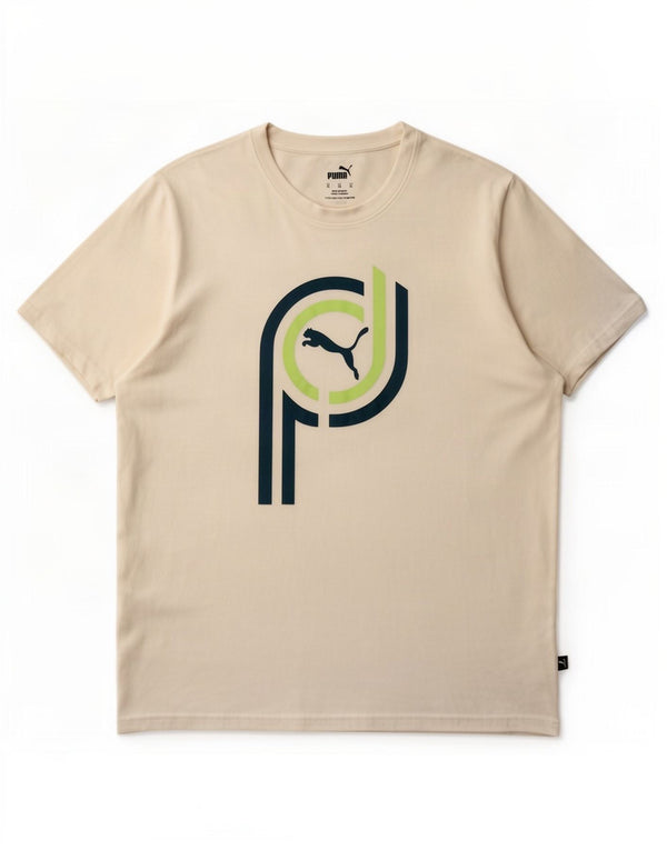 Puma Mens Graphic T-Shirt Top XL White Cotton