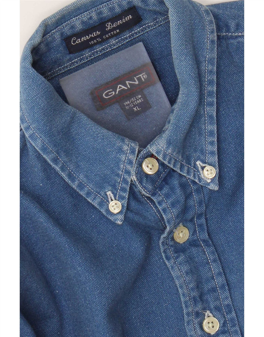 Gant Boys Shirt 11-12 Years XL Blue Cotton
