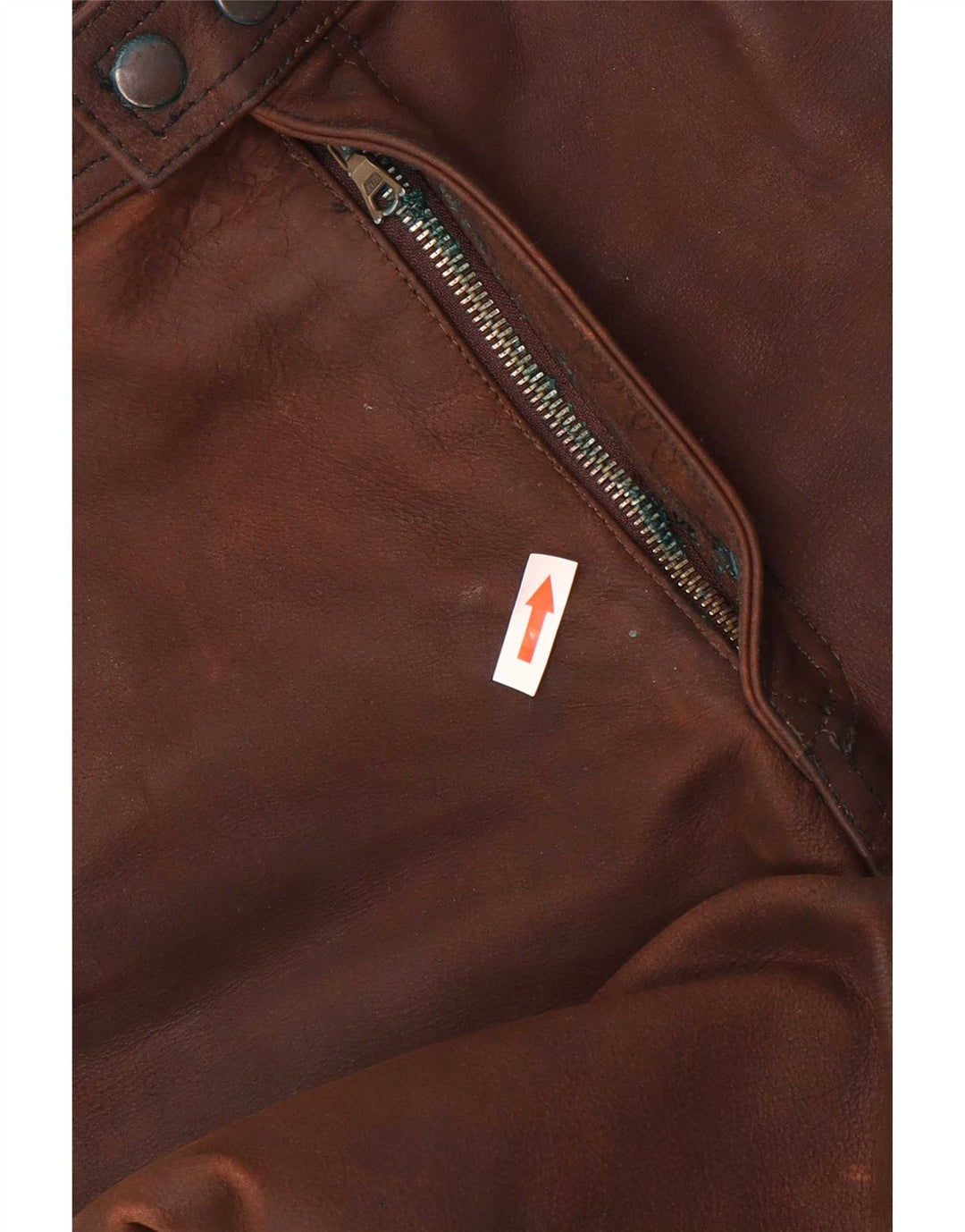 American Eagle Mens Straight Leather Trousers W36 L32 Brown