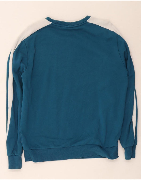 Puma Womens Sweatshirt Jumper UK 14 Medium Blue Colourblock Cotton