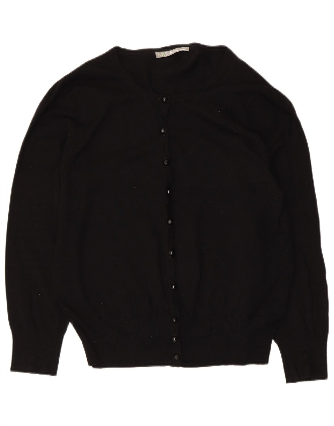 Marks & Spencer Womens Cardigan Sweater UK 14 Medium Black Viscose