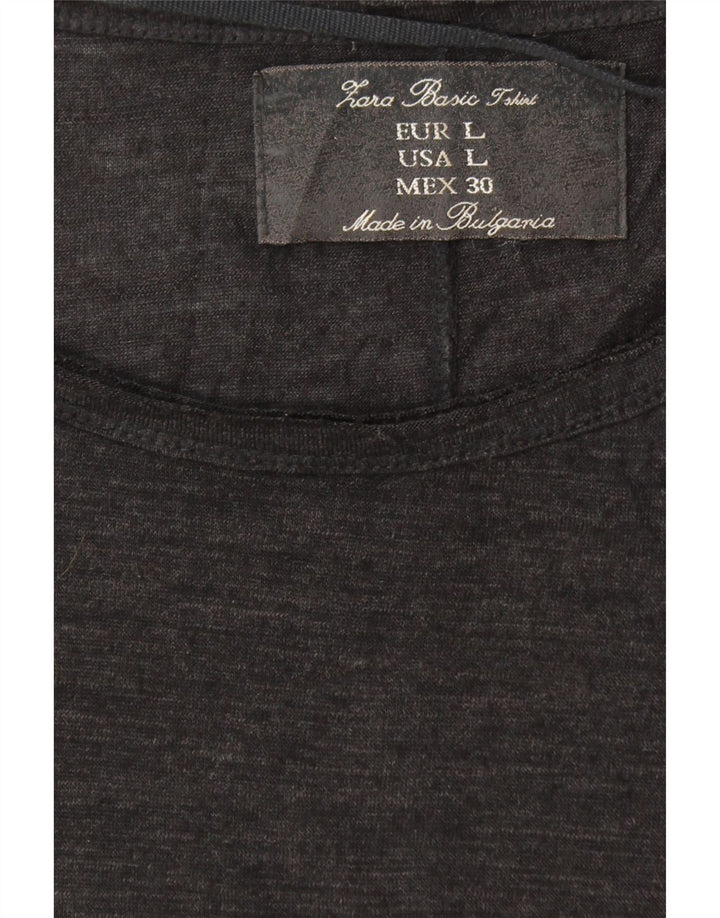 ZARA Womens Top Long Sleeve UK 14 Large Black Vintage Zara and Second-Hand Zara from Messina Hembry 