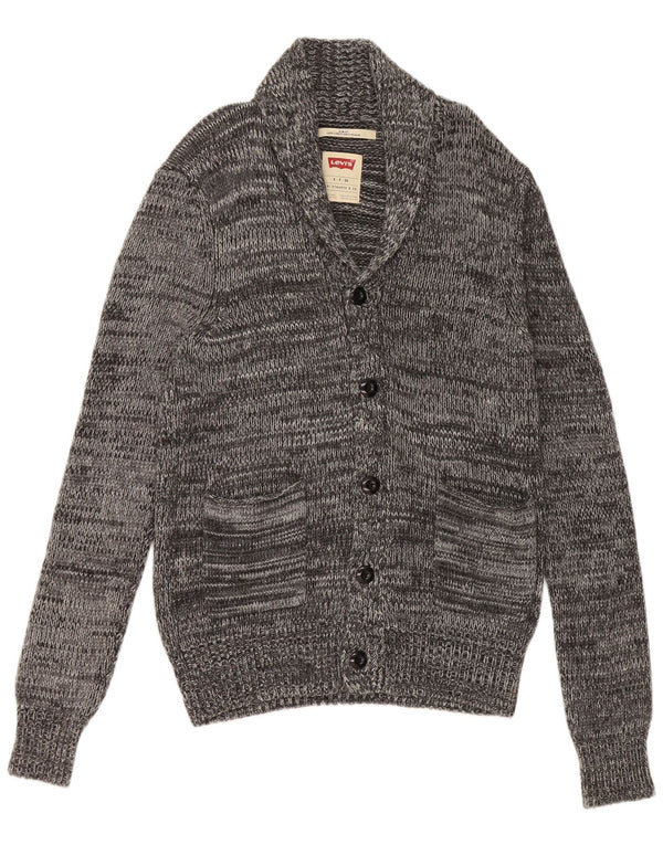 Levi's Mens Slim Fit Cardigan Sweater Small Grey Flecked Viscose