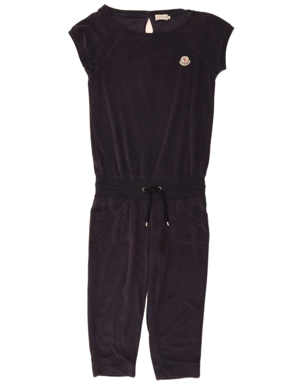 Tuta in velluto da donna MONCLER UK 10 piccola in cotone blu navy