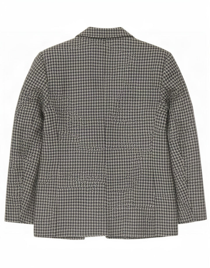 Jaqueta blazer feminina vintage com 2 botões IT 46 grande cinza houndstooth