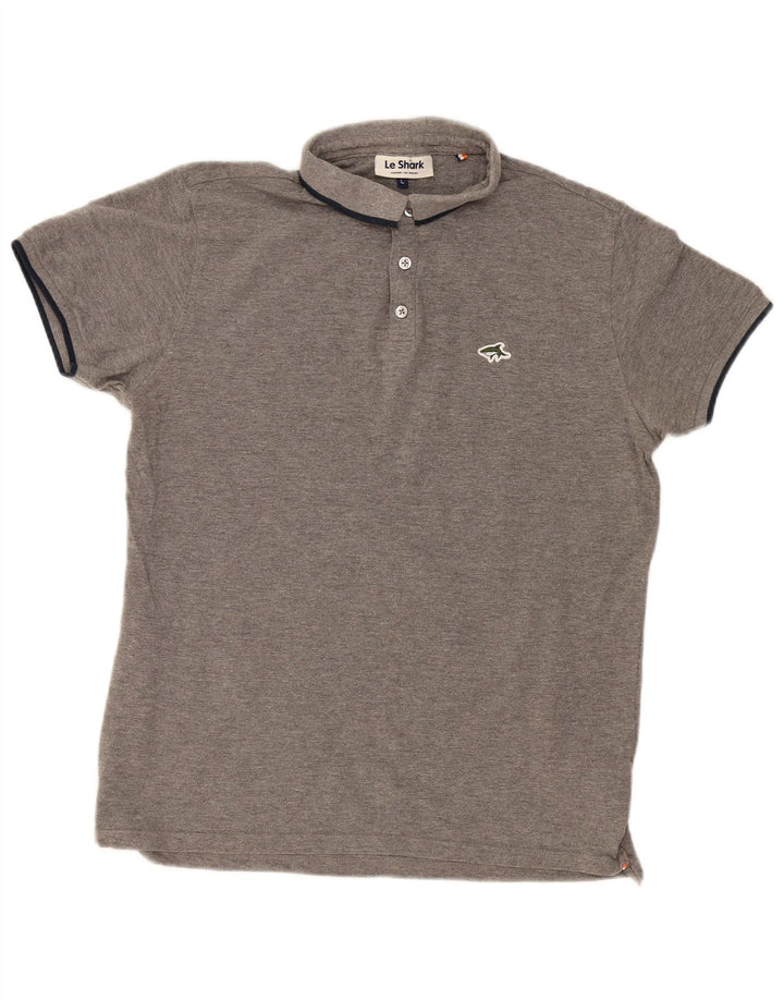 Le Shark Mens Polo Shirt Large Grey Cotton