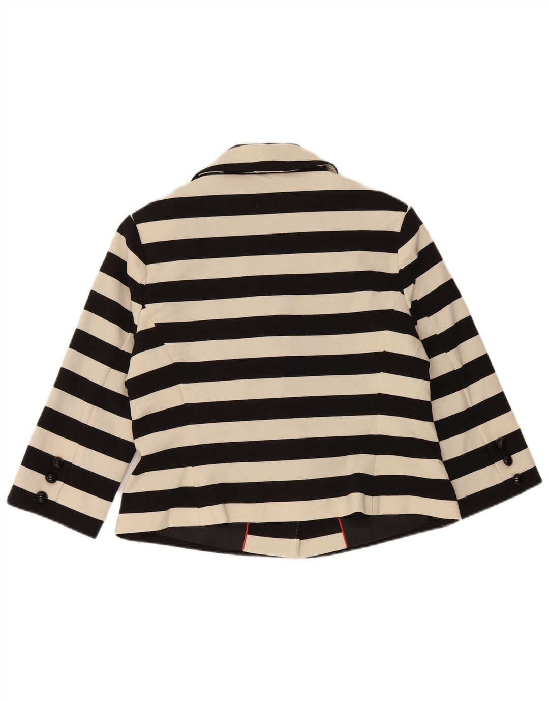 Marks & Spencer Womens Crop Blazer Jacket UK 14 Medium Black Striped